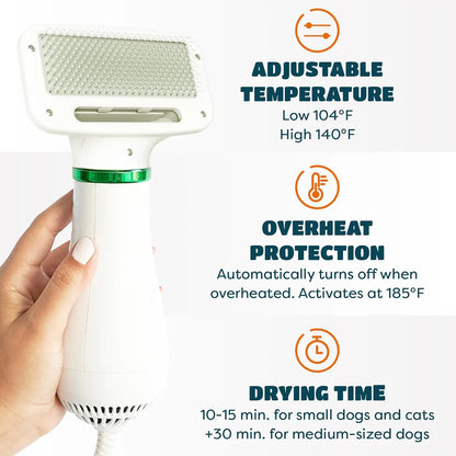 Pet Grooming Dryer Brush (2-In-1)